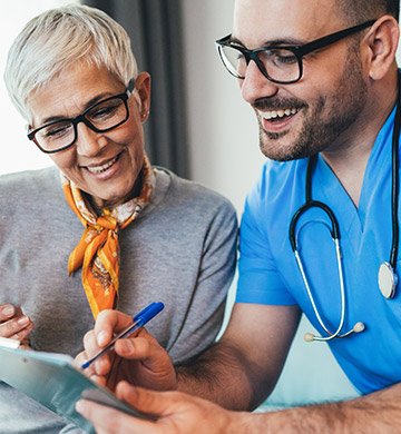 Doctor and woman talking
